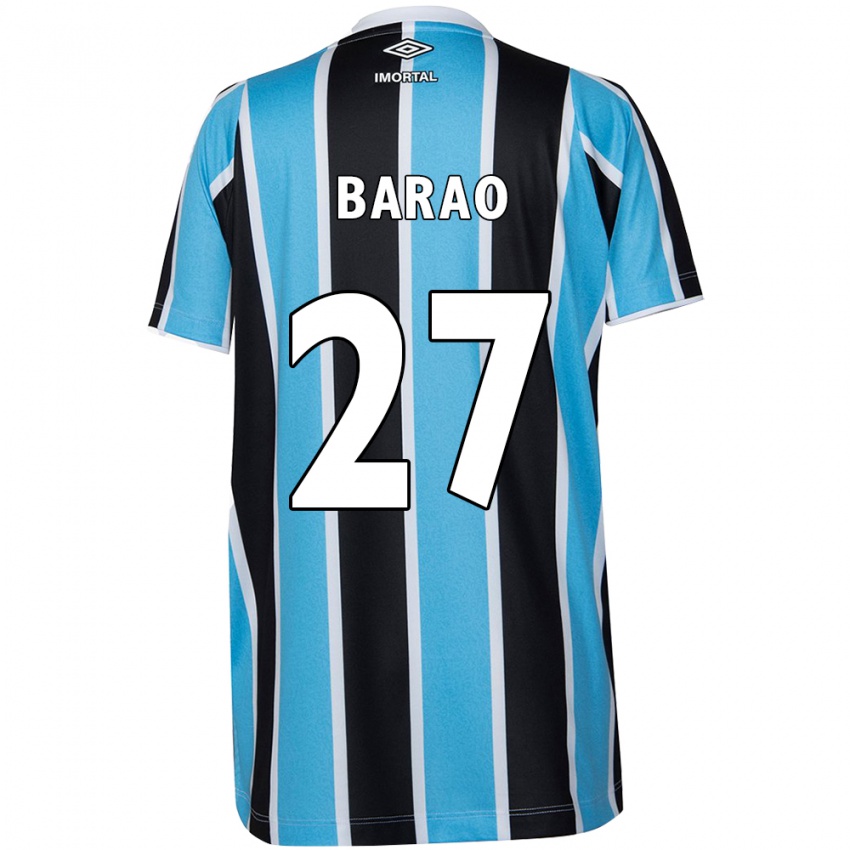 Niño Camiseta Dani Barão #27 Azul Negro Blanco 1ª Equipación 2024/25 La Camisa México