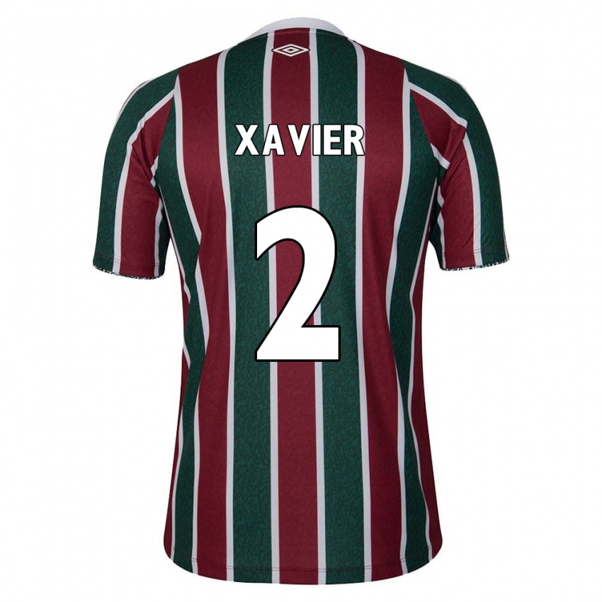 Niño Camiseta Samuel Xavier #2 Verde Granate Blanco 1ª Equipación 2024/25 La Camisa México