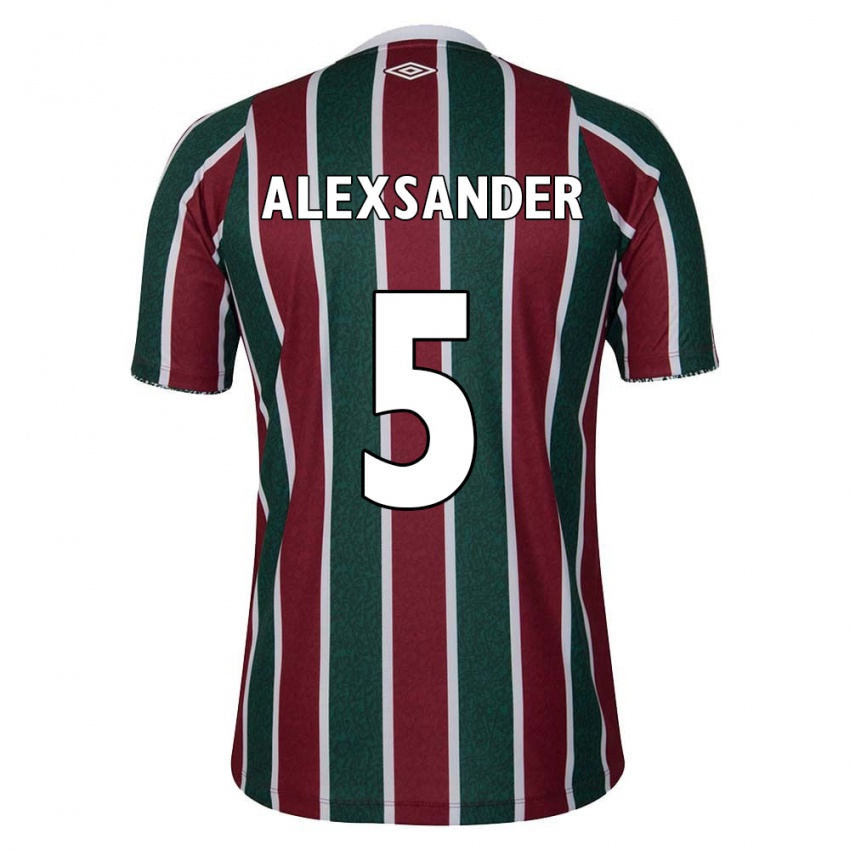 Niño Camiseta Alexsander #5 Verde Granate Blanco 1ª Equipación 2024/25 La Camisa México