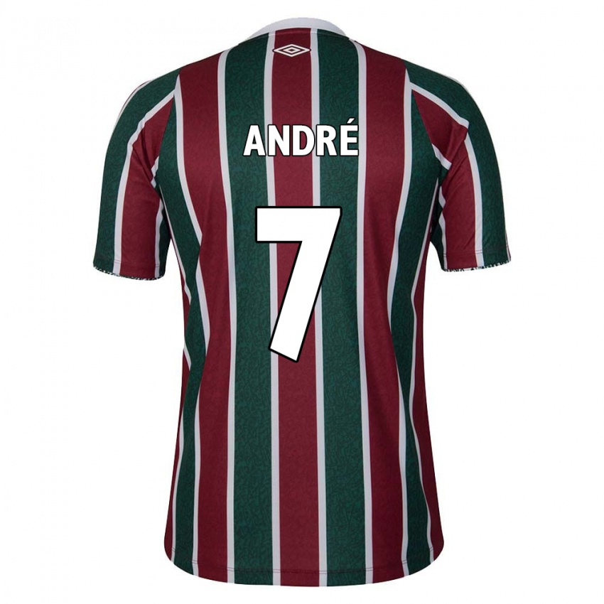 Niño Camiseta André #7 Verde Granate Blanco 1ª Equipación 2024/25 La Camisa México