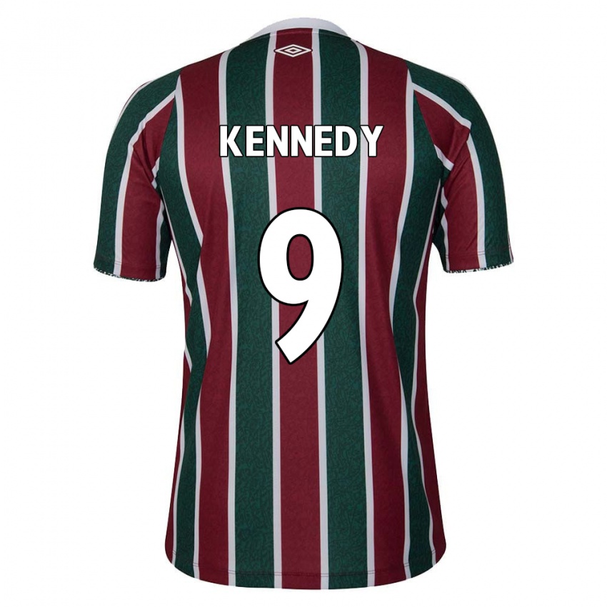 Niño Camiseta John Kennedy #9 Verde Granate Blanco 1ª Equipación 2024/25 La Camisa México