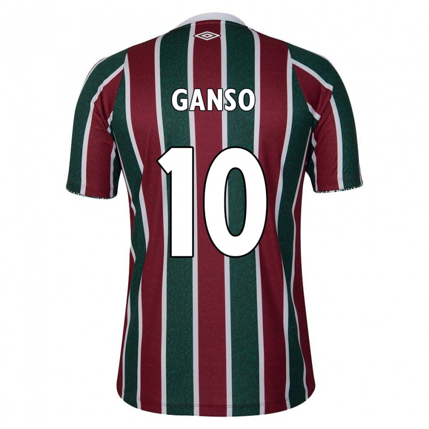 Niño Camiseta Ganso #10 Verde Granate Blanco 1ª Equipación 2024/25 La Camisa México