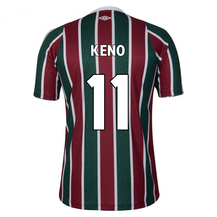 Niño Camiseta Keno #11 Verde Granate Blanco 1ª Equipación 2024/25 La Camisa México