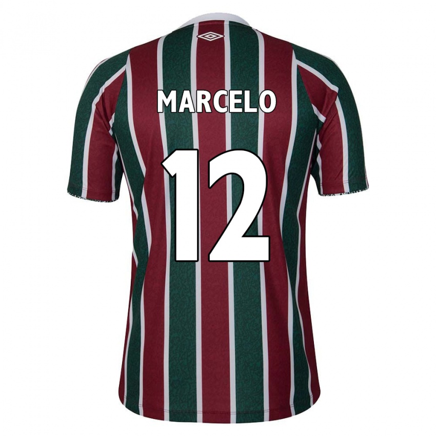 Niño Camiseta Marcelo #12 Verde Granate Blanco 1ª Equipación 2024/25 La Camisa México