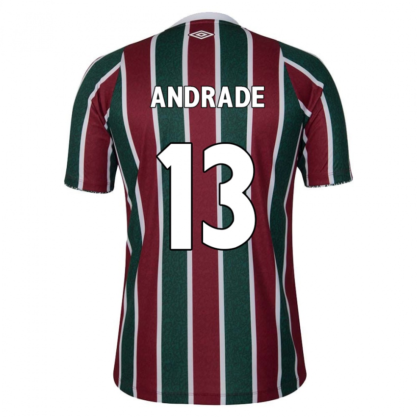 Niño Camiseta Felipe Andrade #13 Verde Granate Blanco 1ª Equipación 2024/25 La Camisa México