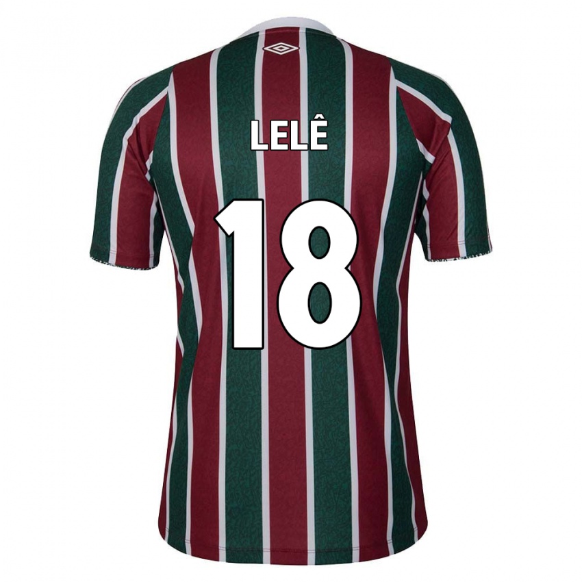 Niño Camiseta Lelê #18 Verde Granate Blanco 1ª Equipación 2024/25 La Camisa México