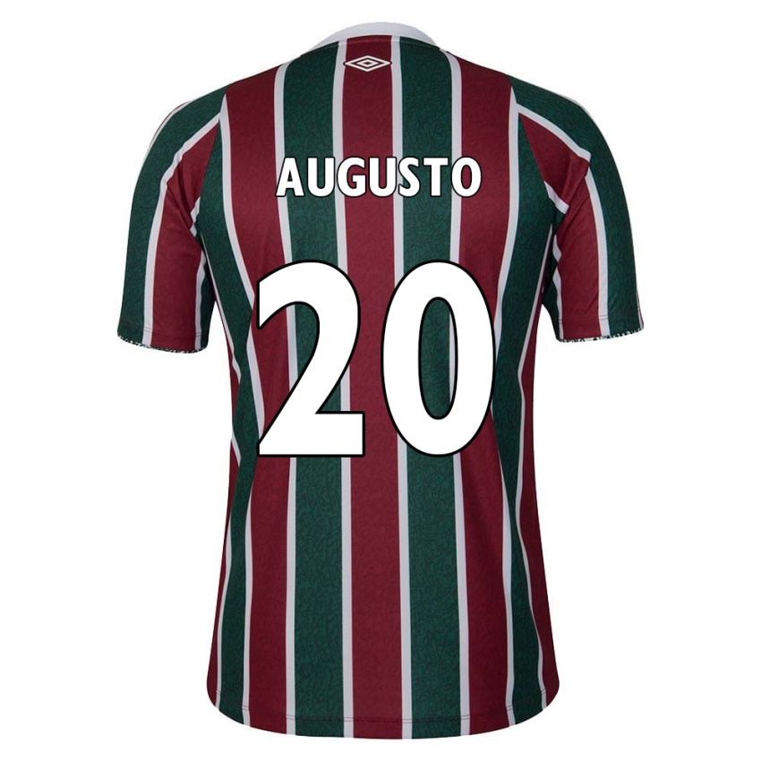 Niño Camiseta Renato Augusto #20 Verde Granate Blanco 1ª Equipación 2024/25 La Camisa México