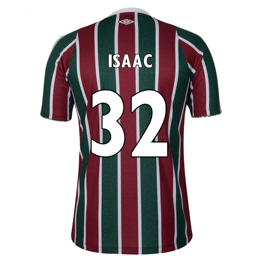 Niño Camiseta Isaac #32 Verde Granate Blanco 1ª Equipación 2024/25 La Camisa México