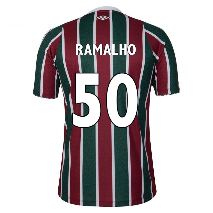 Niño Camiseta Gustavo Ramalho #50 Verde Granate Blanco 1ª Equipación 2024/25 La Camisa México