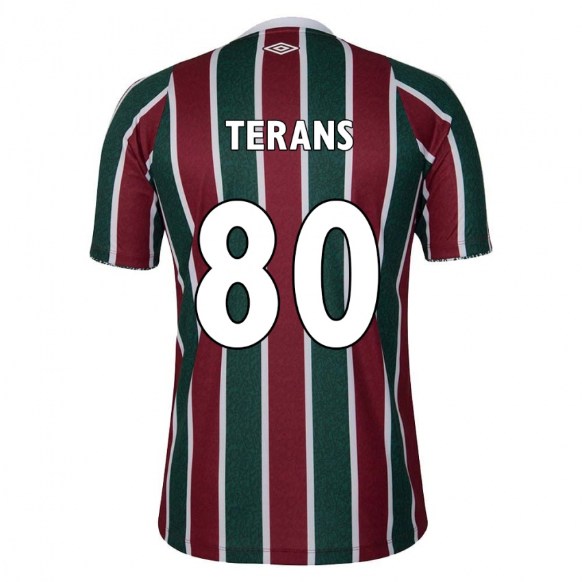 Niño Camiseta David Terans #80 Verde Granate Blanco 1ª Equipación 2024/25 La Camisa México