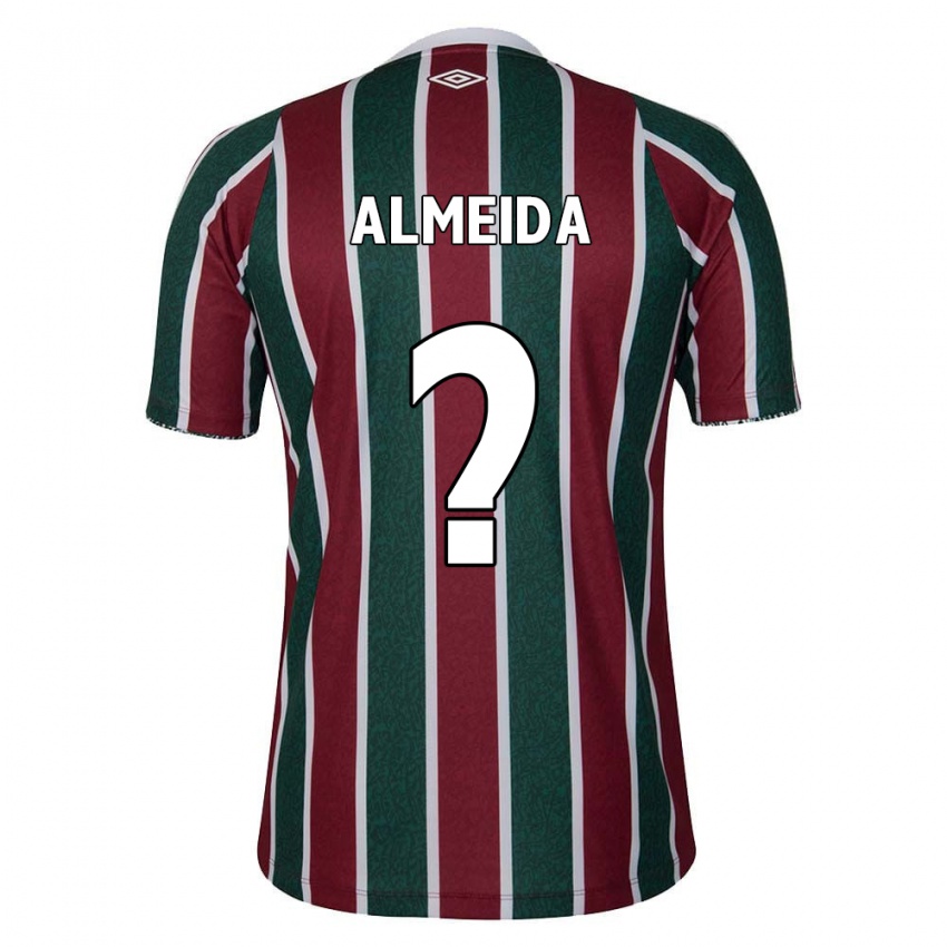 Niño Camiseta Kayky Almeida #0 Verde Granate Blanco 1ª Equipación 2024/25 La Camisa México