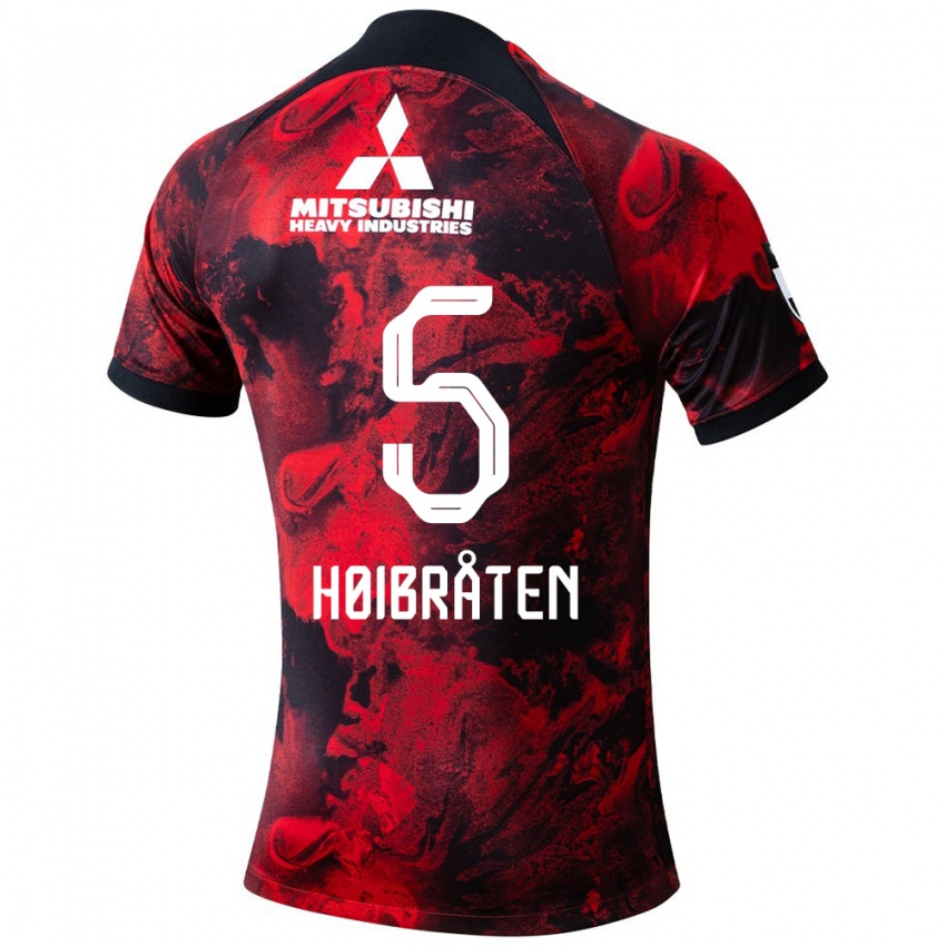 Niño Camiseta Marius Høibråten #5 Negro Rojo 1ª Equipación 2024/25 La Camisa México