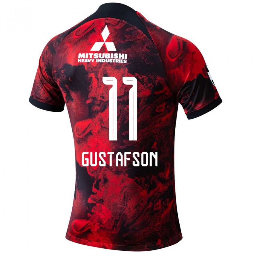 Niño Camiseta Samuel Gustafson #11 Negro Rojo 1ª Equipación 2024/25 La Camisa México