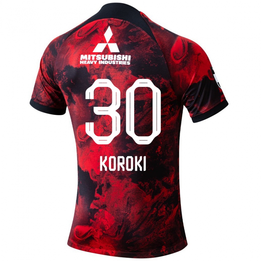 Niño Camiseta Shinzo Koroki #30 Negro Rojo 1ª Equipación 2024/25 La Camisa México