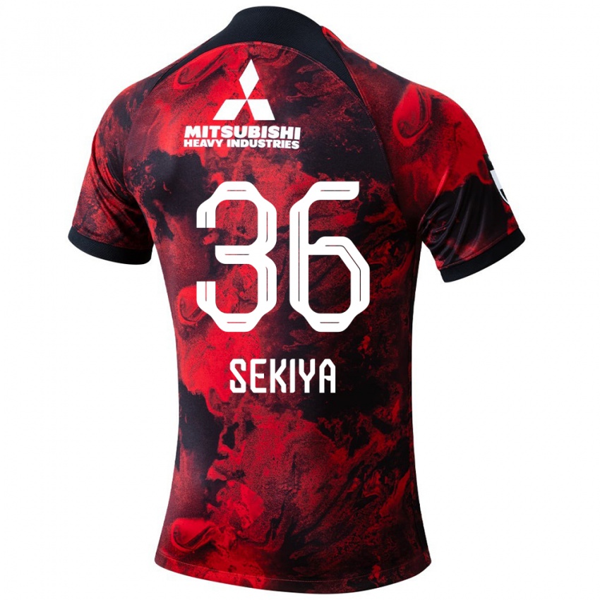 Niño Camiseta Hikaru Sekiya #36 Negro Rojo 1ª Equipación 2024/25 La Camisa México