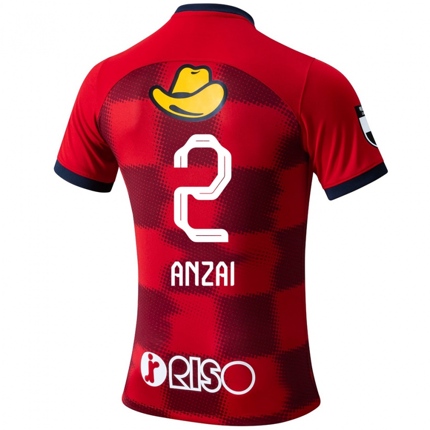 Niño Camiseta Koki Anzai #2 Rojo Azul Blanco 1ª Equipación 2024/25 La Camisa México