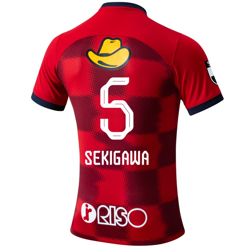 Niño Camiseta Ikuma Sekigawa #5 Rojo Azul Blanco 1ª Equipación 2024/25 La Camisa México