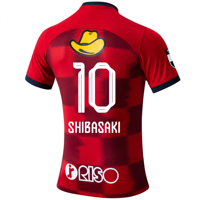 Niño Camiseta Gaku Shibasaki #10 Rojo Azul Blanco 1ª Equipación 2024/25 La Camisa México