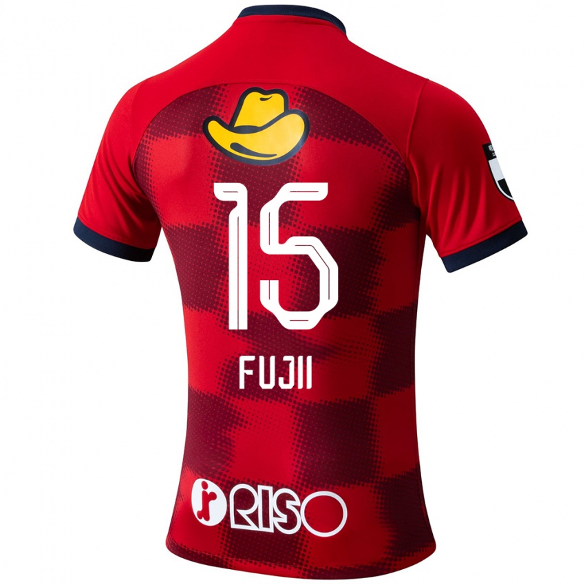 Niño Camiseta Tomoya Fujii #15 Rojo Azul Blanco 1ª Equipación 2024/25 La Camisa México