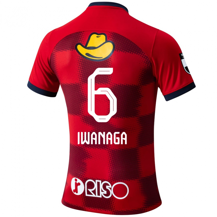 Niño Camiseta Yoshiki Iwanaga #6 Rojo Azul Blanco 1ª Equipación 2024/25 La Camisa México