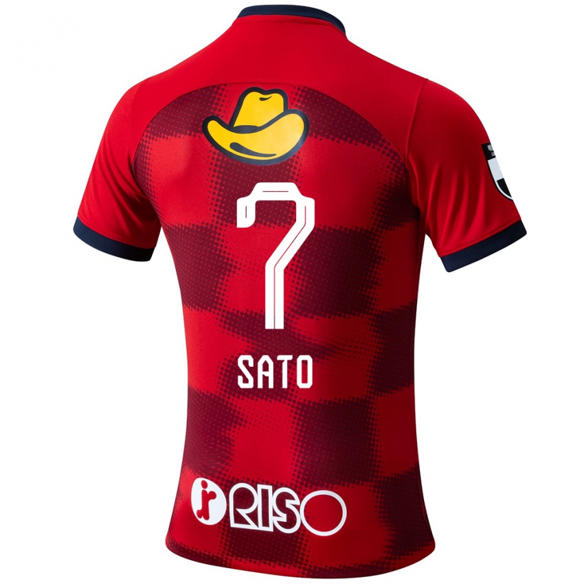 Niño Camiseta Mihiro Sato #7 Rojo Azul Blanco 1ª Equipación 2024/25 La Camisa México