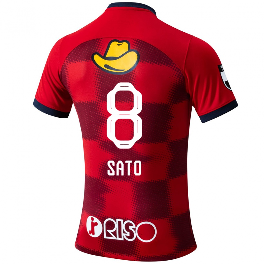 Niño Camiseta Yuto Sato #8 Rojo Azul Blanco 1ª Equipación 2024/25 La Camisa México