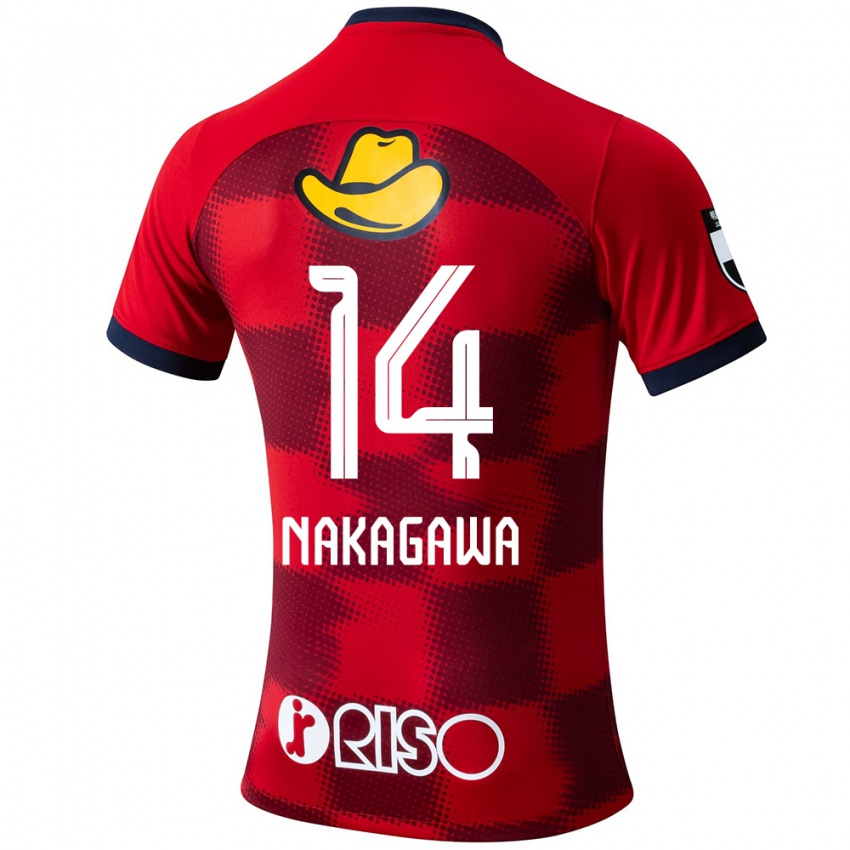 Niño Camiseta Sora Nakagawa #14 Rojo Azul Blanco 1ª Equipación 2024/25 La Camisa México