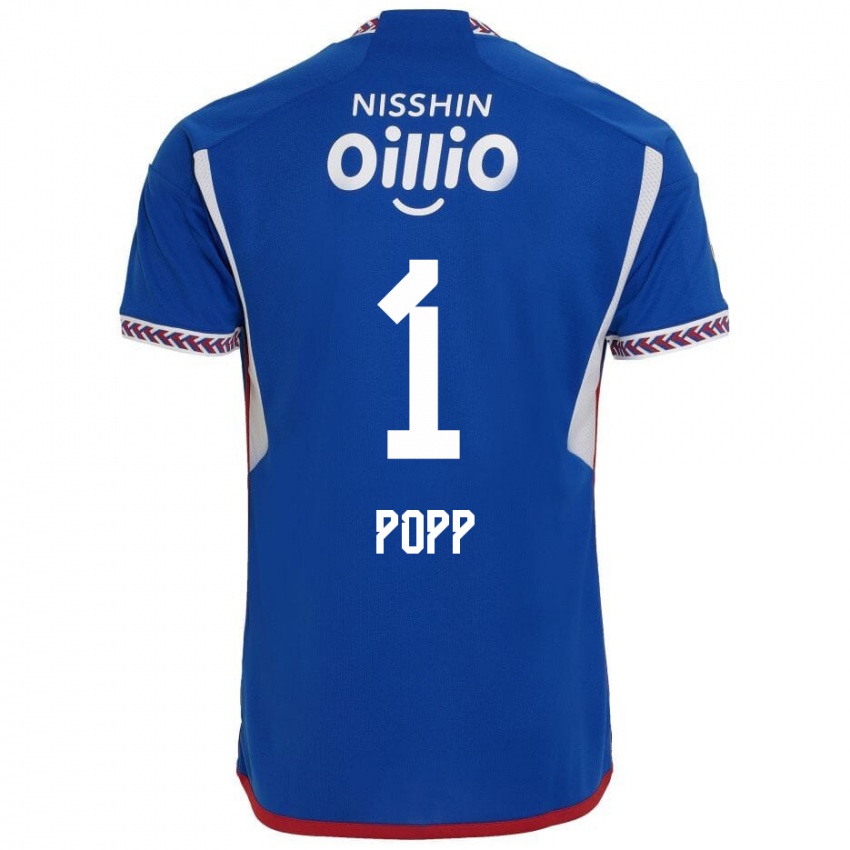 Niño Camiseta William Popp #1 Azul Blanco Rojo 1ª Equipación 2024/25 La Camisa México