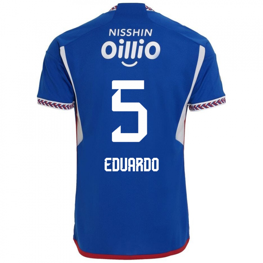 Niño Camiseta Eduardo #5 Azul Blanco Rojo 1ª Equipación 2024/25 La Camisa México