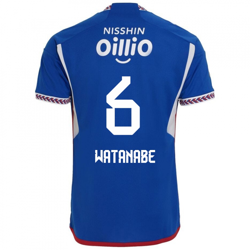 Niño Camiseta Kota Watanabe #6 Azul Blanco Rojo 1ª Equipación 2024/25 La Camisa México