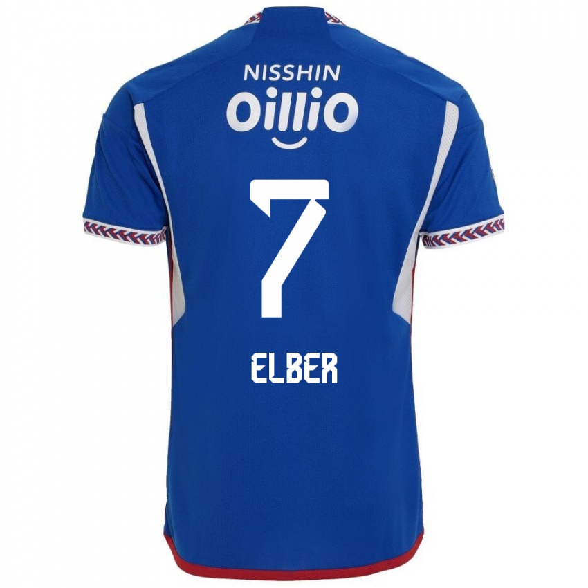 Niño Camiseta Élber #7 Azul Blanco Rojo 1ª Equipación 2024/25 La Camisa México