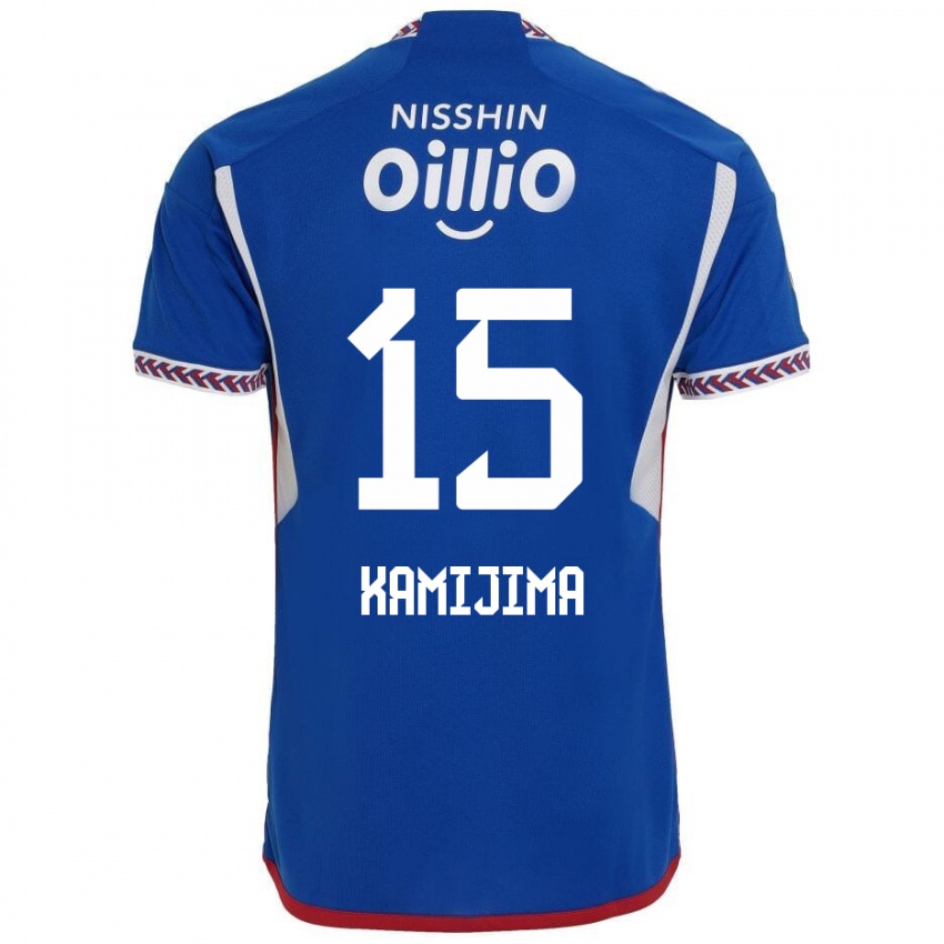 Niño Camiseta Takumi Kamijima #15 Azul Blanco Rojo 1ª Equipación 2024/25 La Camisa México