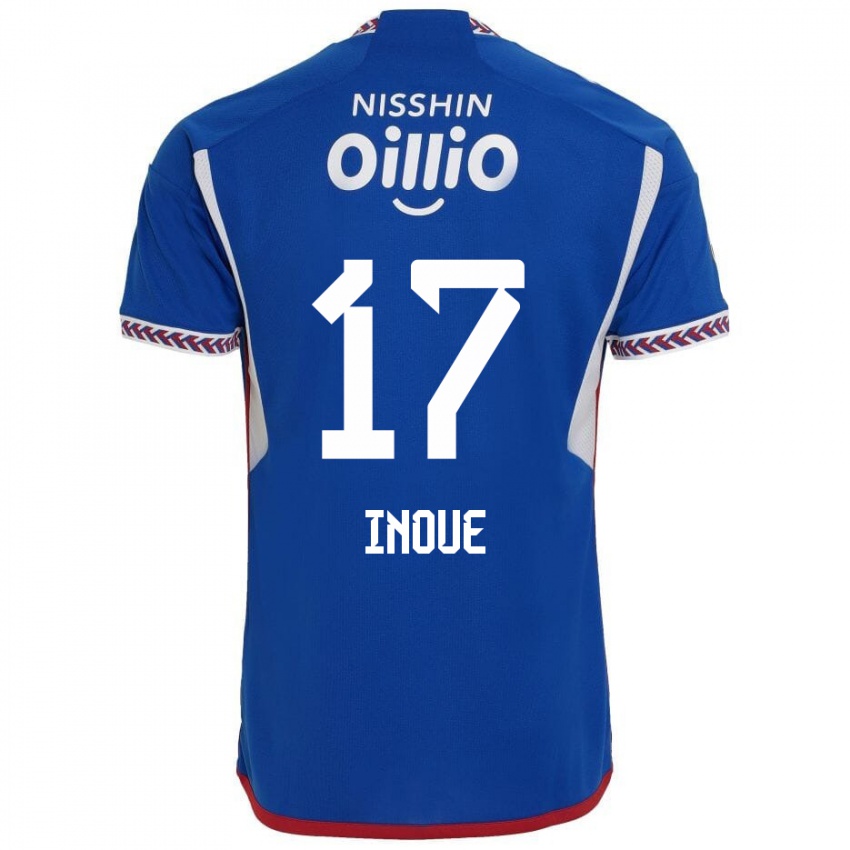 Niño Camiseta Kenta Inoue #17 Azul Blanco Rojo 1ª Equipación 2024/25 La Camisa México