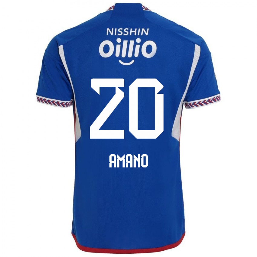 Niño Camiseta Jun Amano #20 Azul Blanco Rojo 1ª Equipación 2024/25 La Camisa México