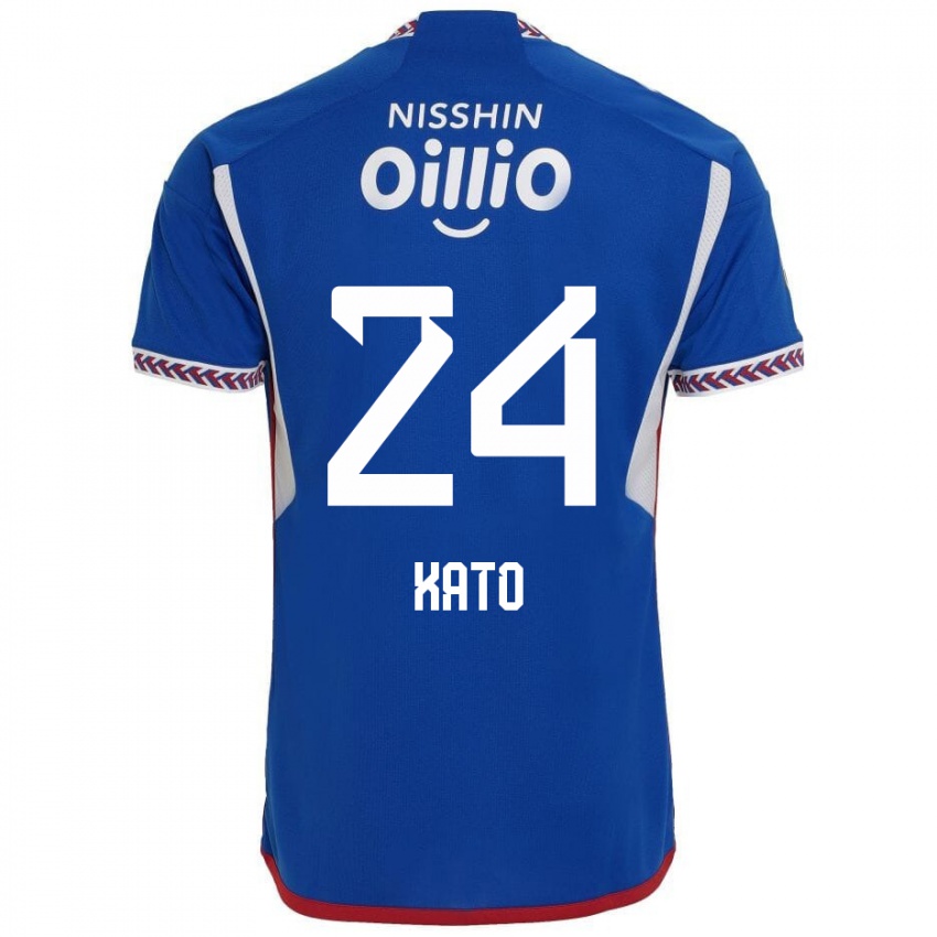 Niño Camiseta Hijiri Kato #24 Azul Blanco Rojo 1ª Equipación 2024/25 La Camisa México