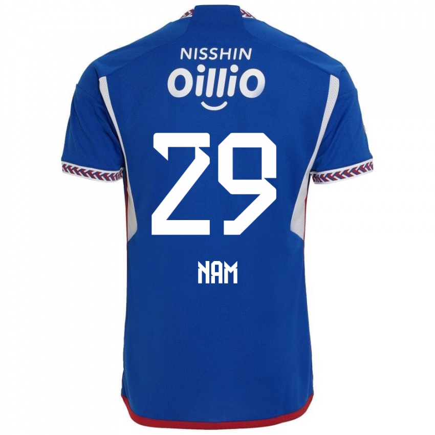 Niño Camiseta Tae-Hee Nam #29 Azul Blanco Rojo 1ª Equipación 2024/25 La Camisa México