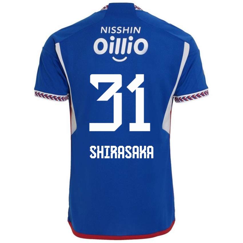 Niño Camiseta Fuma Shirasaka #31 Azul Blanco Rojo 1ª Equipación 2024/25 La Camisa México