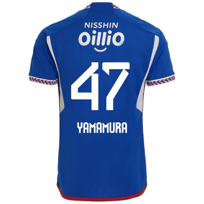 Niño Camiseta Kazuya Yamamura #47 Azul Blanco Rojo 1ª Equipación 2024/25 La Camisa México