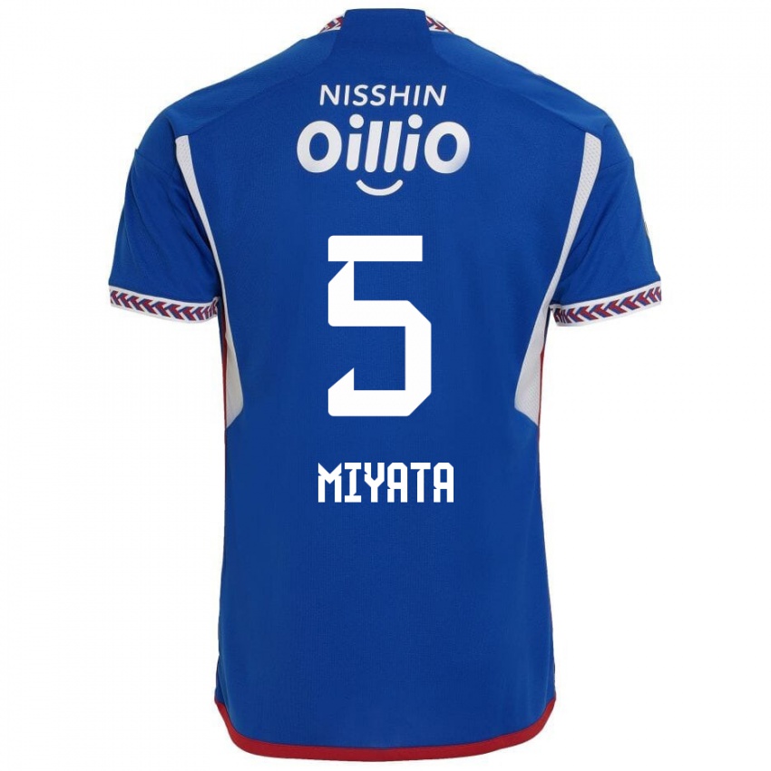 Niño Camiseta Haru Miyata #5 Azul Blanco Rojo 1ª Equipación 2024/25 La Camisa México