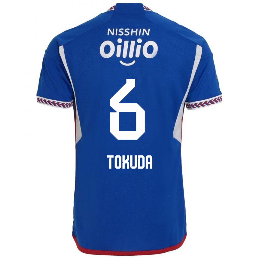 Niño Camiseta Yuma Tokuda #6 Azul Blanco Rojo 1ª Equipación 2024/25 La Camisa México