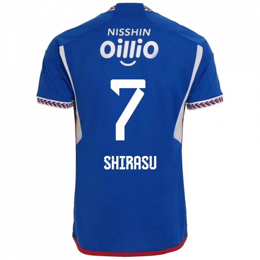 Niño Camiseta Kento Shirasu #7 Azul Blanco Rojo 1ª Equipación 2024/25 La Camisa México