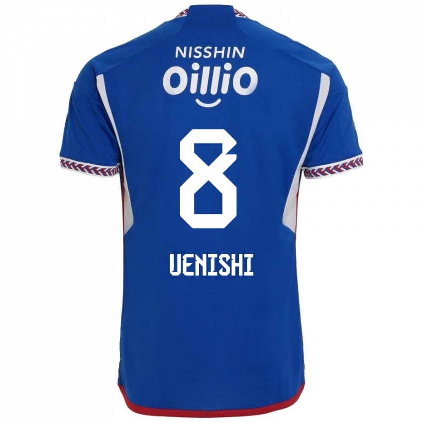 Niño Camiseta Haruki Uenishi #8 Azul Blanco Rojo 1ª Equipación 2024/25 La Camisa México