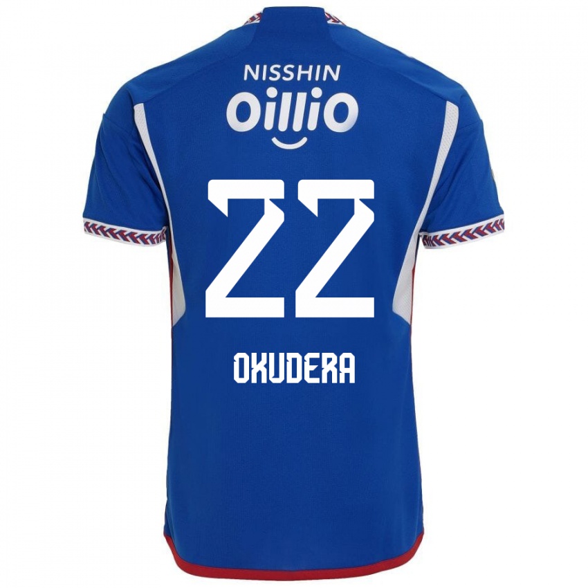 Niño Camiseta Minato Okudera #22 Azul Blanco Rojo 1ª Equipación 2024/25 La Camisa México