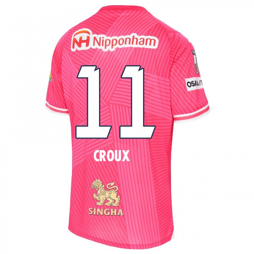 Niño Camiseta Jordy Croux #11 Rosa Blanco 1ª Equipación 2024/25 La Camisa México