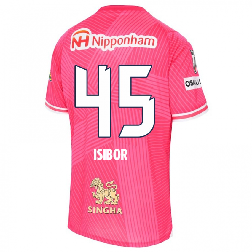 Niño Camiseta Ken Isibor #45 Rosa Blanco 1ª Equipación 2024/25 La Camisa México