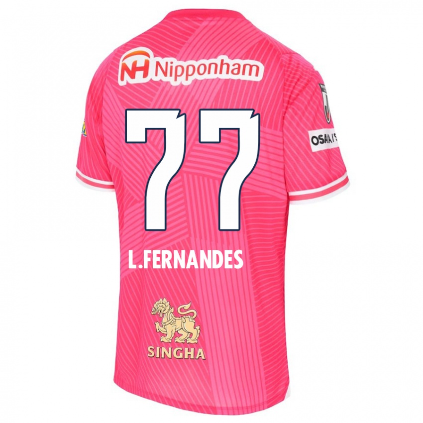 Niño Camiseta Lucas Fernandes #77 Rosa Blanco 1ª Equipación 2024/25 La Camisa México