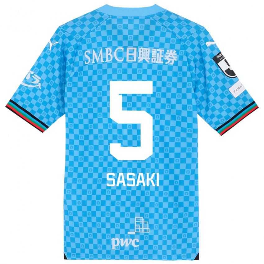 Niño Camiseta Asahi Sasaki #5 Azul Celeste 1ª Equipación 2024/25 La Camisa México