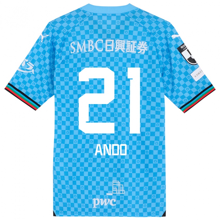 Niño Camiseta Shunsuke Ando #21 Azul Celeste 1ª Equipación 2024/25 La Camisa México