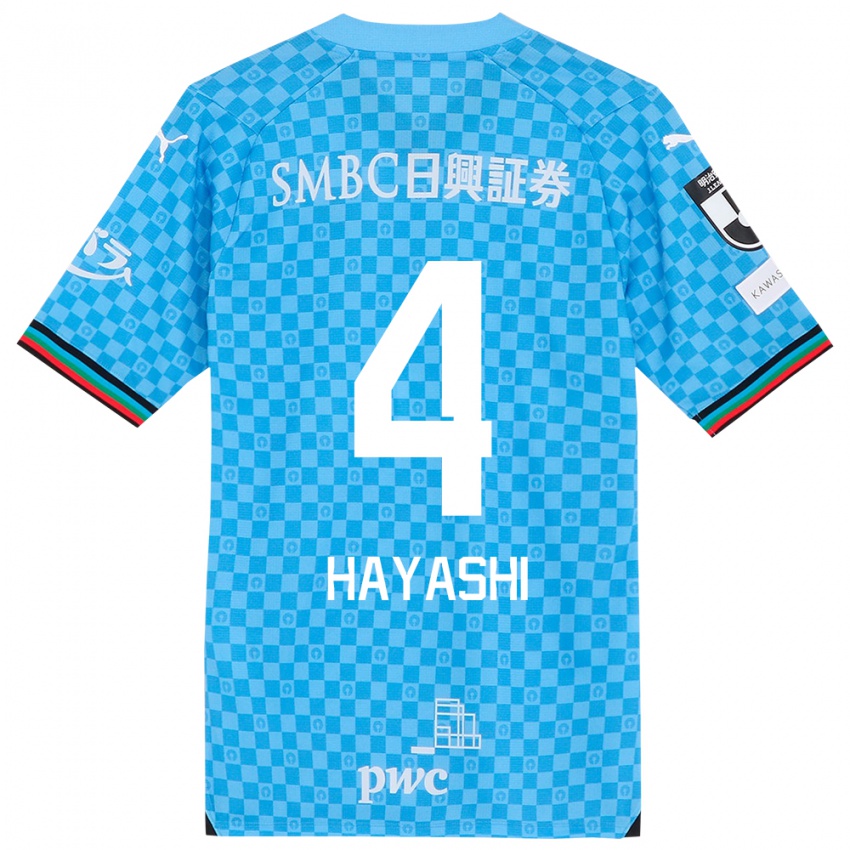 Niño Camiseta Shunsuke Hayashi #4 Azul Celeste 1ª Equipación 2024/25 La Camisa México