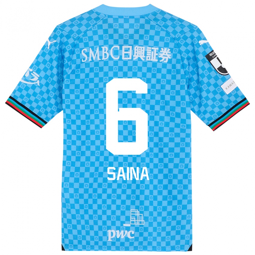 Niño Camiseta Yuta Saina #6 Azul Celeste 1ª Equipación 2024/25 La Camisa México